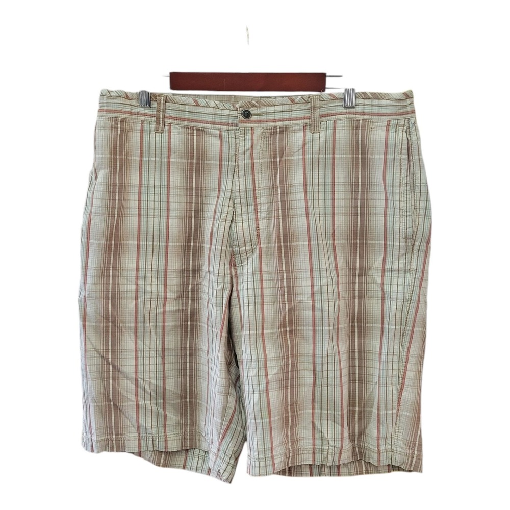Tommy Bahama Men's 38x10 Tan Brown‎ Plaid Silk Blend Chino Casual Shorts - Picture 3 of 9